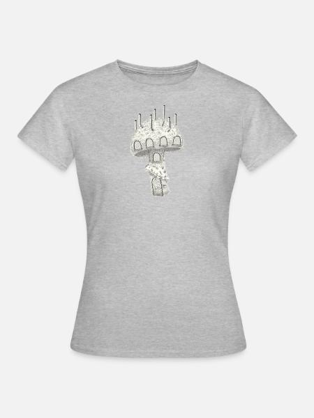 Pilzhaus 1 - Frauen T-Shirt - Grau meliert