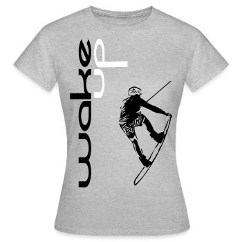 se réveiller pour le wakeboard - T-shirt Femme - gris chiné - Devant - AI Model Female 172 dark (172cm)