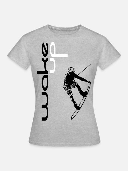 wake up for wakeboarding - Women's T-Shirt - heather grey