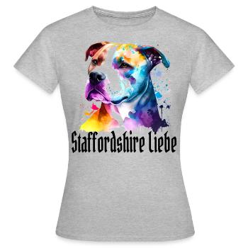 American Staffordshire - Women's T-Shirt - heather grey - Front - AI Model Female 172 dark (172cm)