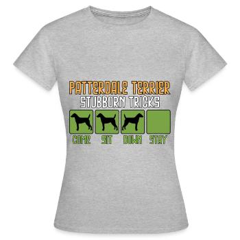 Patterdale Terrier Dictons drôle d’humour drôle - T-shirt Femme - gris chiné - Devant - AI Model Female 172 dark (172cm)