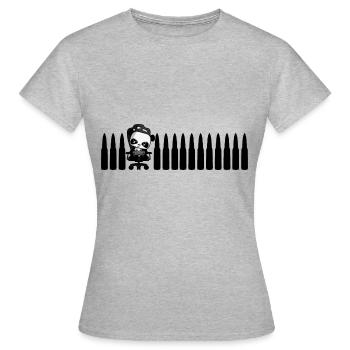 cool Gaming Panda Nerd Cartridges Shooter Gamer - Women's T-Shirt - heather grey - Front - AI Model Female 172 dark (172cm)