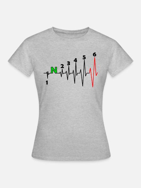 Motorrad Herzschlag - Frauen T-Shirt - Grau meliert