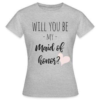 Serez-vous ma demoiselle d'honneur? - T-shirt Femme - gris chiné - Devant - AI Model Female 172 dark (172cm)