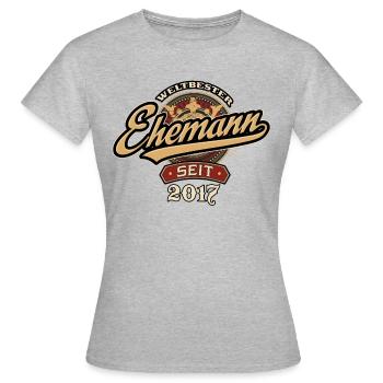 Weltbester Ehemann seit 2017 - Hochzeitstag - Frauen T-Shirt - Grau meliert - Vorne - AI Model Female 172 dark (172cm)