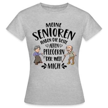Beste Altenpflegerin der Welt - Frauen T-Shirt - Grau meliert - Vorne - AI Model Female 172 dark (172cm)