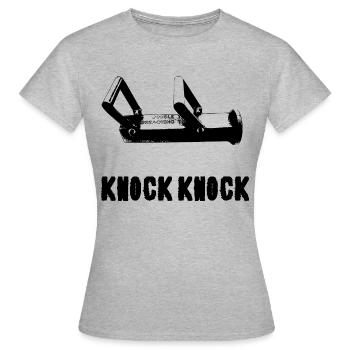 Ramme Knock Knock - Frauen T-Shirt - Grau meliert - Vorne - AI Model Female 172 dark (172cm)