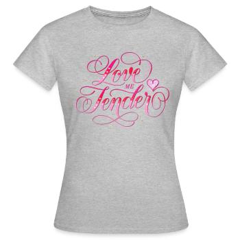 Aimez-moi tendre - T-shirt Femme - gris chiné - Devant - AI Model Female 172 dark (172cm)