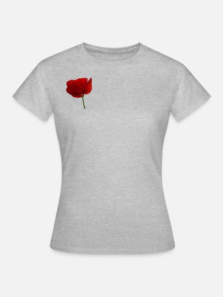 Mohn - Frauen T-Shirt - Grau meliert