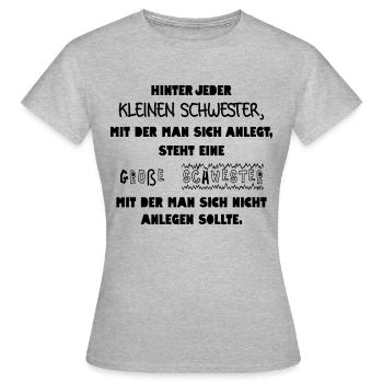 Große Schwester Kleine Schwester Geschenkidee - Frauen T-Shirt - Grau meliert - Vorne - AI Model Female 172 dark (172cm)