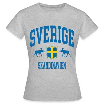 Suède - T-shirt Femme - gris chiné - Devant - AI Model Female 172 dark (172cm)