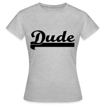 Dude - Frauen T-Shirt - Grau meliert - Vorne - AI Model Female 172 dark (172cm)