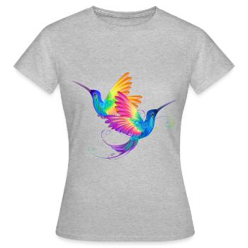 Rainbow bird pride - Frauen T-Shirt - Grau meliert - Vorne - AI Model Female 172 dark (172cm)