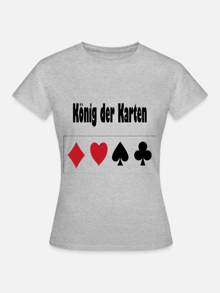 König der Karten - Frauen T-Shirt - Grau meliert