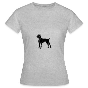 Pit Terrier Dog Icon - Women's T-Shirt - heather grey - Front - AI Model Female 172 dark (172cm)