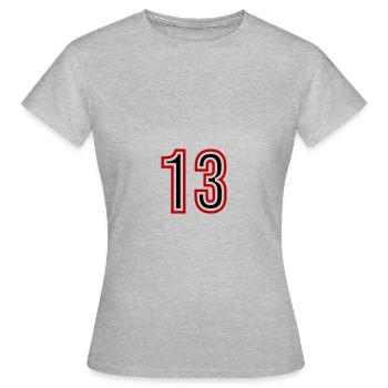 13 Zahl Jahre Trikot - Frauen T-Shirt - Grau meliert - Vorne - AI Model Female 172 dark (172cm)