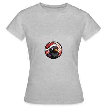 Raven Crow Noël - T-shirt Femme - gris chiné - Devant - AI Model Female 172 dark (172cm)