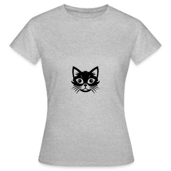 Tête de chat - T-shirt Femme - gris chiné - Devant - AI Model Female 172 dark (172cm)