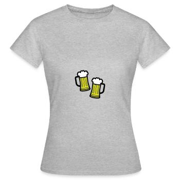 Chope à bière symbole verre à bière - T-shirt Femme - gris chiné - Devant - AI Model Female 172 dark (172cm)