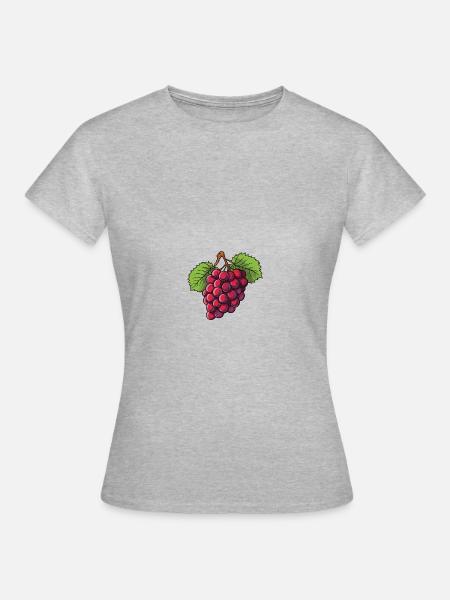 Weintrauben Frucht - Frauen T-Shirt - Grau meliert