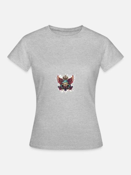 Frosch Bunt - Frauen T-Shirt - Grau meliert