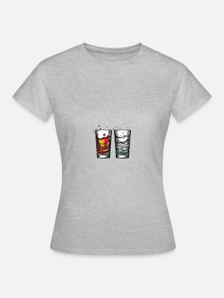 Tequila Glas - Frauen T-Shirt - Grau meliert