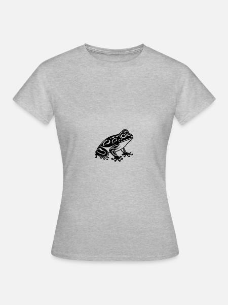 Frosch Kröte - Frauen T-Shirt - Grau meliert