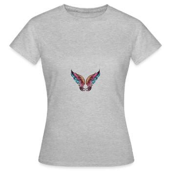 Flügel Symbolik - Frauen T-Shirt - Grau meliert - Vorne - AI Model Female 172 dark (172cm)