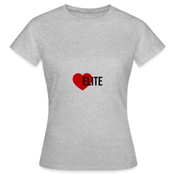 Elite Herz - Frauen T-Shirt - Grau meliert - Vorne - AI Model Female 172 dark (172cm)