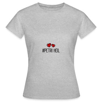 Petri Heil Pêche au cœur - T-shirt Femme - gris chiné - Devant - AI Model Female 172 dark (172cm)