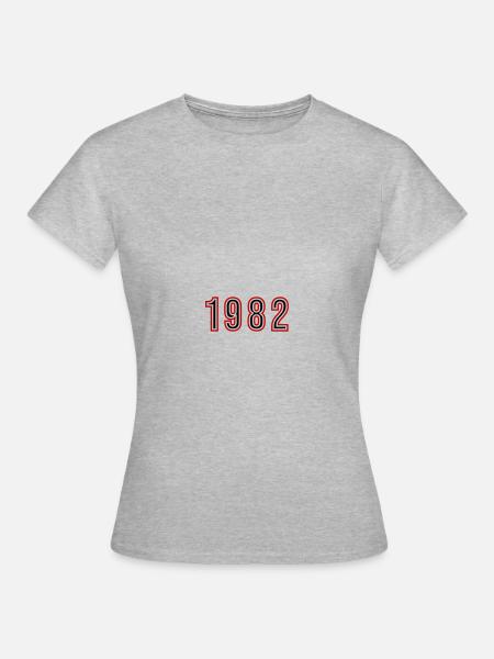 1982 Jahr Zahl - Frauen T-Shirt - Grau meliert