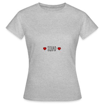 Squad Herz - Frauen T-Shirt - Grau meliert - Vorne - AI Model Female 172 dark (172cm)