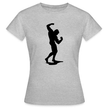 Pose - Frauen T-Shirt - Grau meliert - Vorne - AI Model Female 172 dark (172cm)