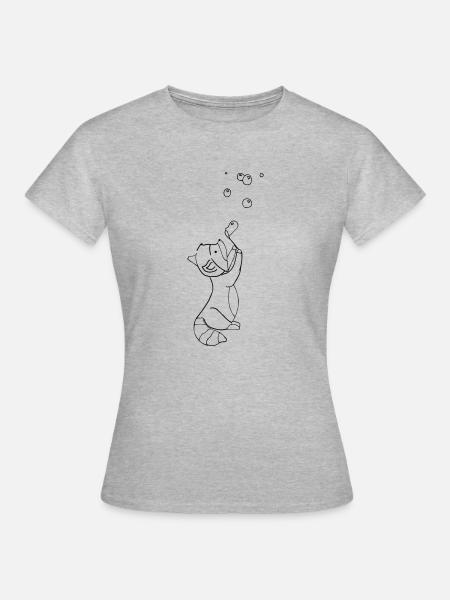 racoon outline - Frauen T-Shirt - Grau meliert