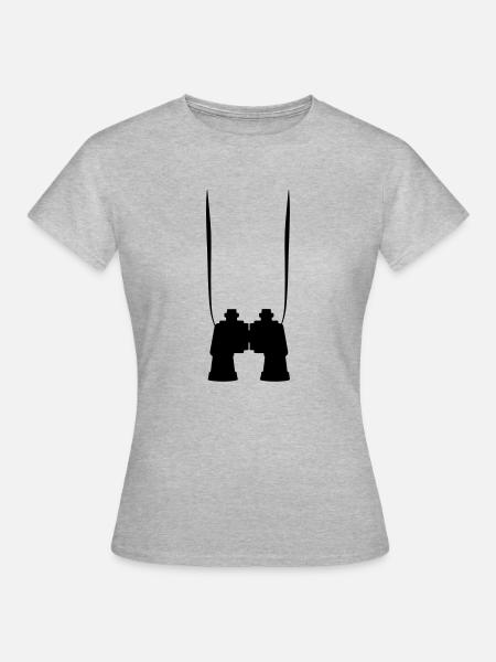 Binokulares Fernglas - Frauen T-Shirt - Grau meliert