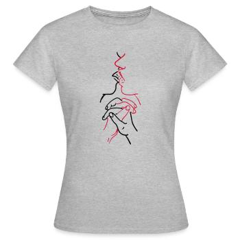 Innige Liebe - Frauen T-Shirt - Grau meliert - Vorne - AI Model Female 172 dark (172cm)
