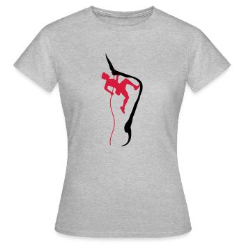 Klettern seil bergsteiger - Frauen T-Shirt - Grau meliert - Vorne - AI Model Female 172 dark (172cm)