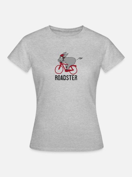 Drahtesel - Roadster - Fahrrad - Bike - Radsport - Frauen T-Shirt - Grau meliert