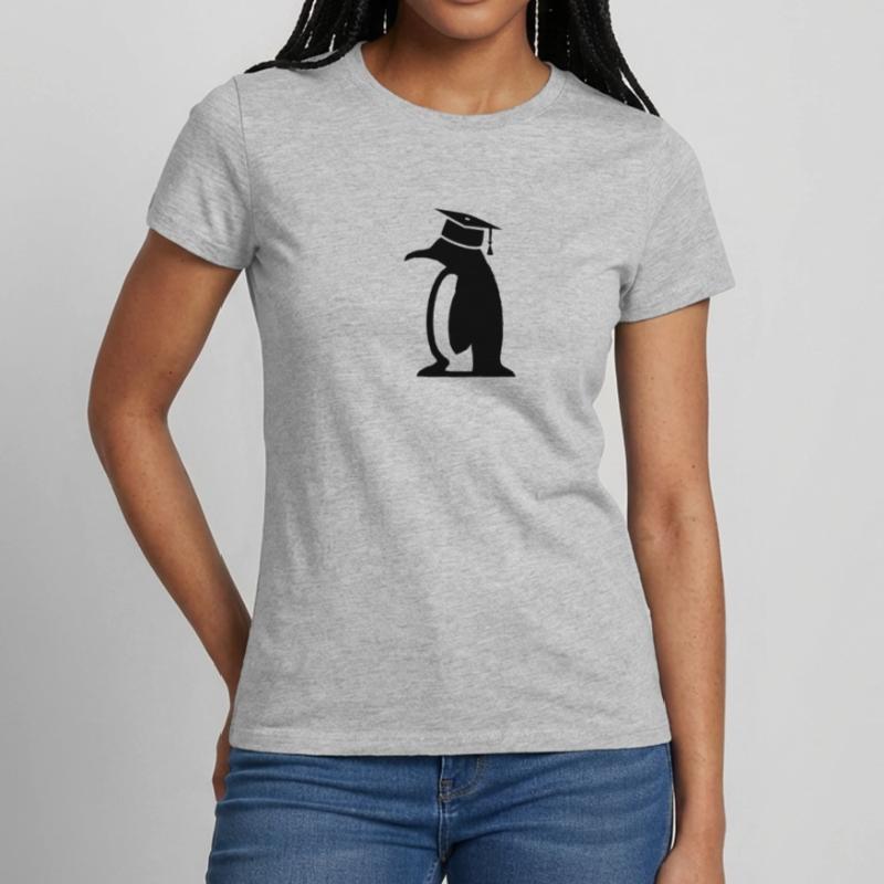 Pingvin med ph.d.-hat, gave til ph.d.-afhandling Dame-T-shirt