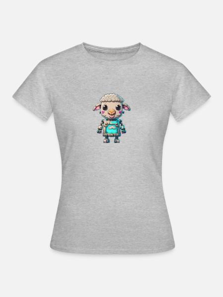 Roboter Schaf - Frauen T-Shirt - Grau meliert