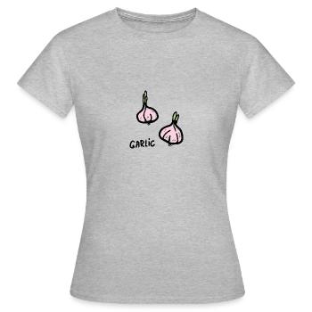 Knoblauch - Frauen T-Shirt - Grau meliert - Vorne - AI Model Female 172 dark (172cm)