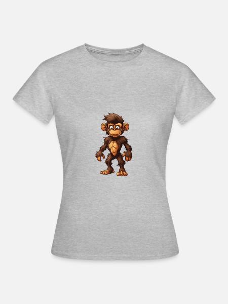 Affe Tier - Frauen T-Shirt - Grau meliert