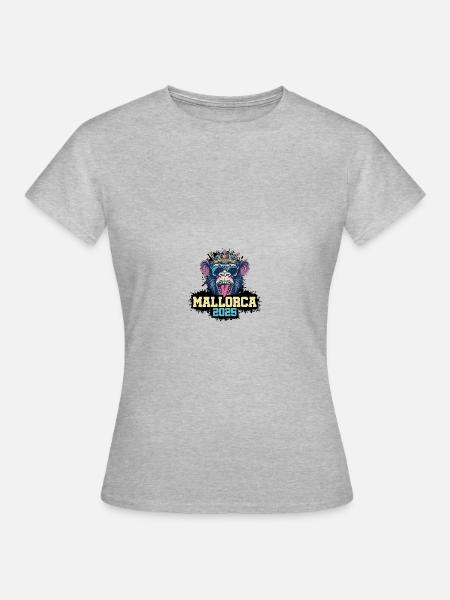 Mallorca 2025 Affe - Frauen T-Shirt - Grau meliert