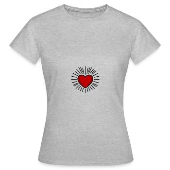Herz Symbolik - Frauen T-Shirt - Grau meliert - Vorne - AI Model Female 172 dark (172cm)