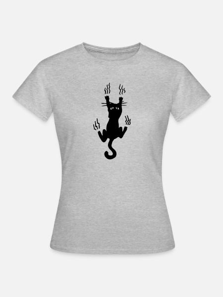 Katzen kratzen / witzig - funny - cat - Frauen T-Shirt - Grau meliert