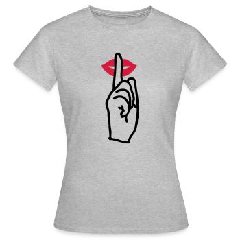 Bouche chut - T-shirt Femme - gris chiné - Devant - AI Model Female 172 dark (172cm)