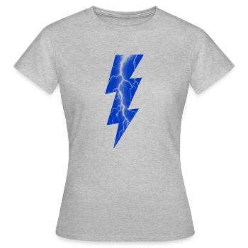 Foudre Éclair bleu - T-shirt Femme - gris chiné - Devant - AI Model Female 172 dark (172cm)