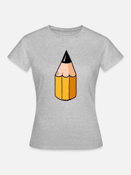 Bleistift - Frauen T-Shirt - Grau meliert