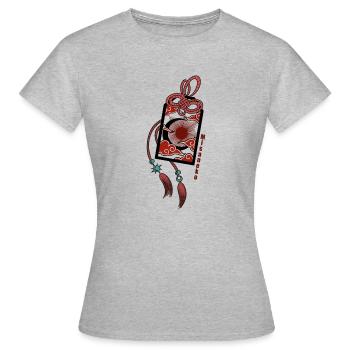 Porte bonheur japonais - T-shirt Femme - gris chiné - Devant - AI Model Female 172 dark (172cm)