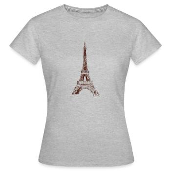 Tour Eiffel Paris, Tour Eiffel, dessin, France - T-shirt Femme - gris chiné - Devant - AI Model Female 172 dark (172cm)